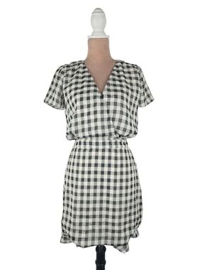 Luba by Hannah Payne Gingham Mini Dress in Black and White Size Small